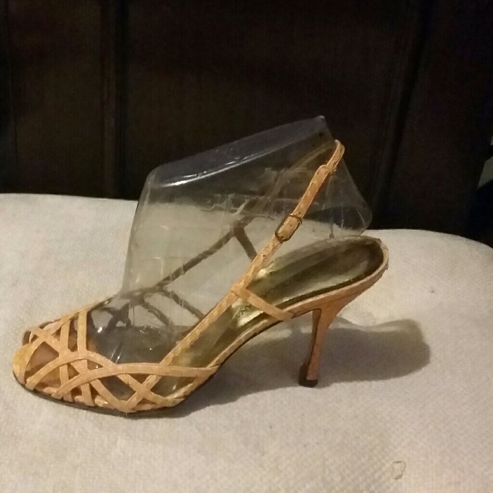 DOLCE & GABBANA PEACH SNAKESKIN SANDALS